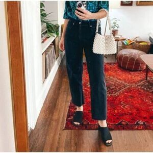 Everlane The Way High Jean‎ 23 Regular Organic Cotton Black Coal Raw Hem Womens